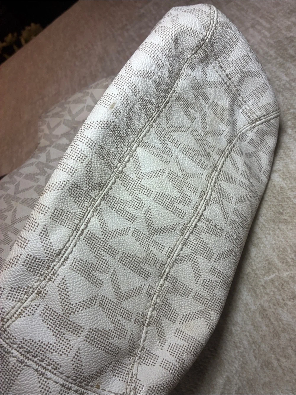 Michael Kors Beige & Tan Logo Chain-Handle‎ Hobo